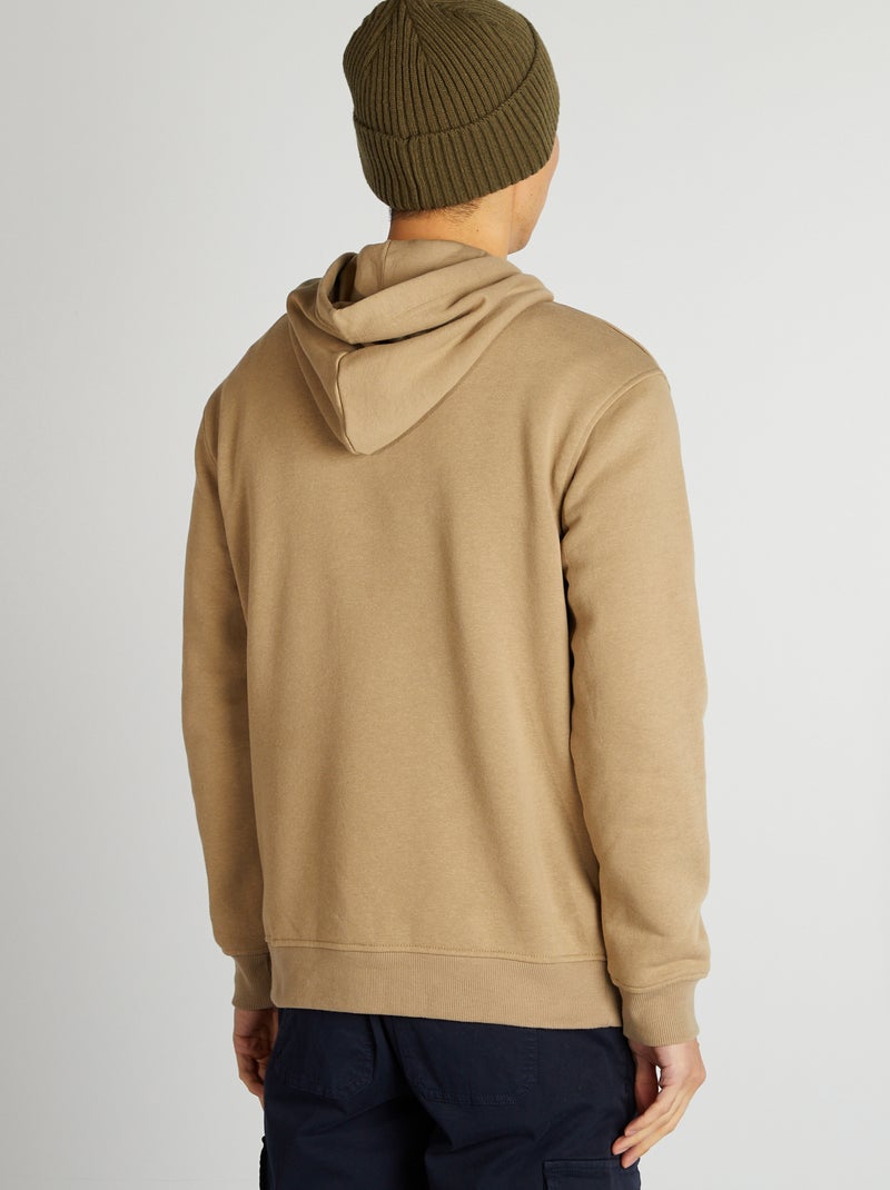 Sweat à capuche uni Beige - Kiabi