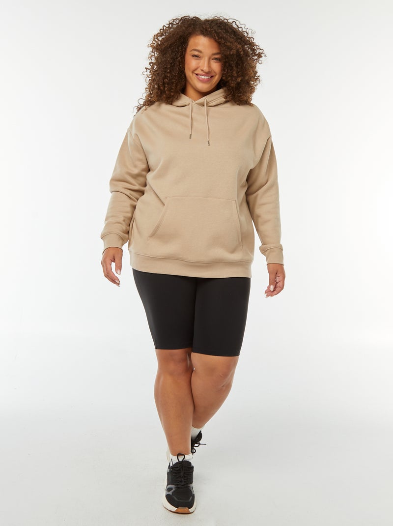 Sweat à capuche uni Beige - Kiabi