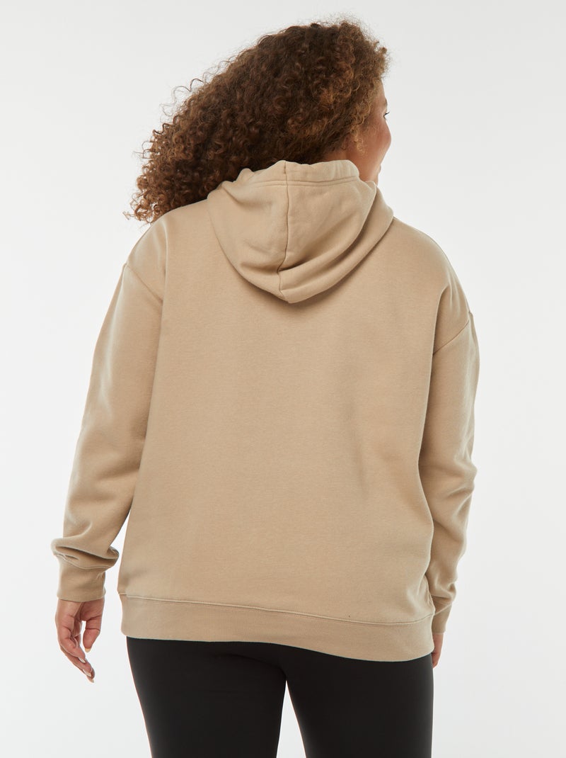 Sweat à capuche uni Beige - Kiabi