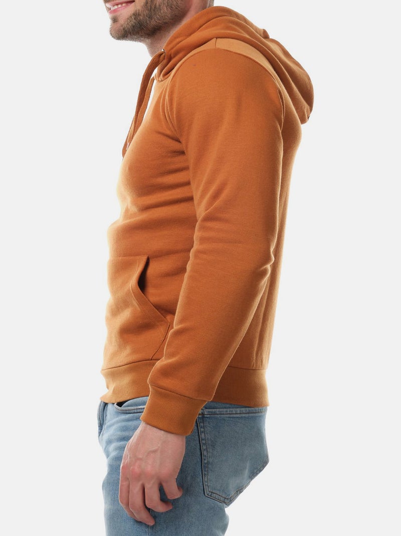 Sweat à capuche uni Beige - Kiabi