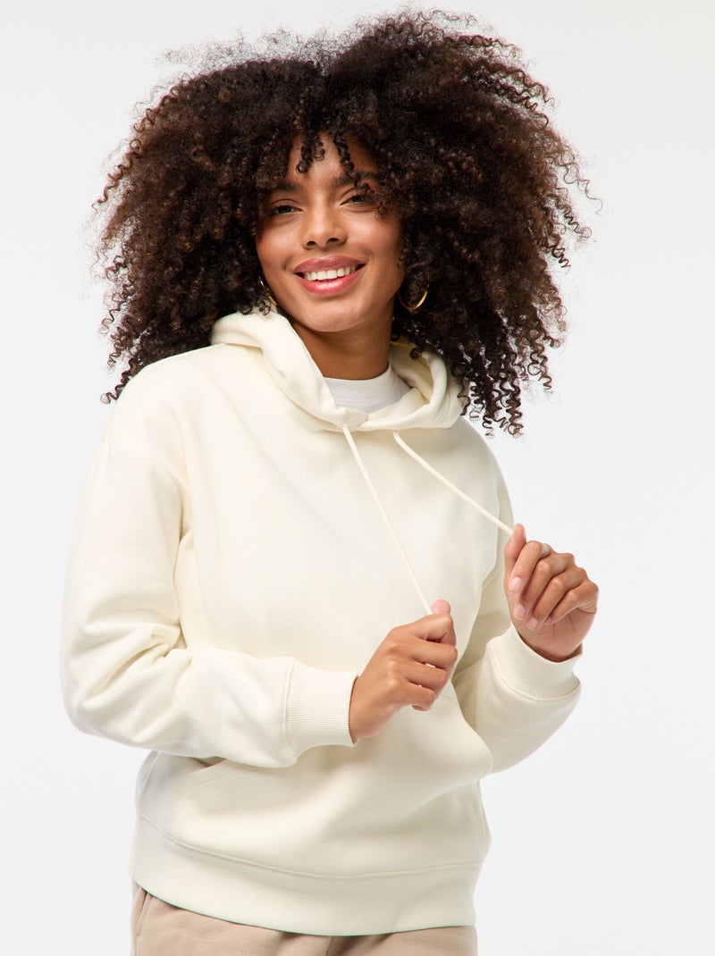 Sweat à capuche uni Blanc - Kiabi