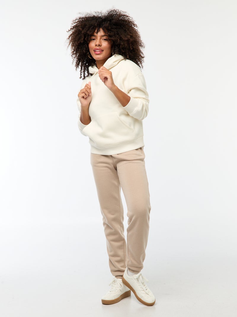 Sweat à capuche uni Blanc - Kiabi