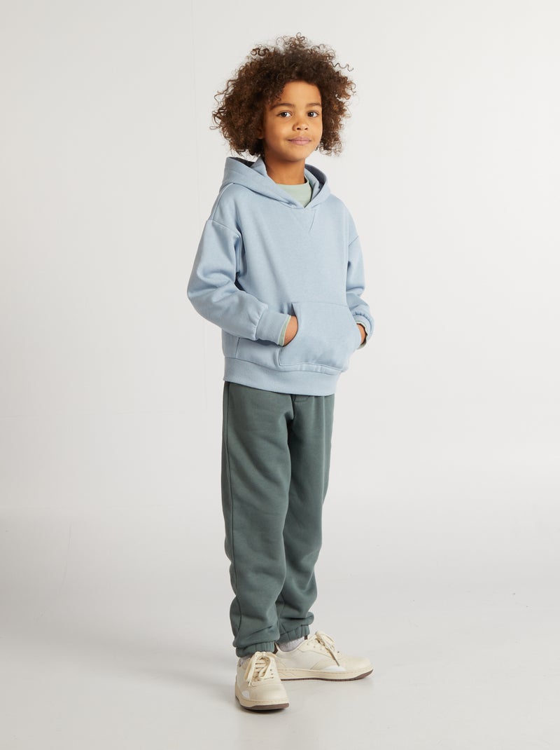 Sweat à capuche uni Bleu - Kiabi