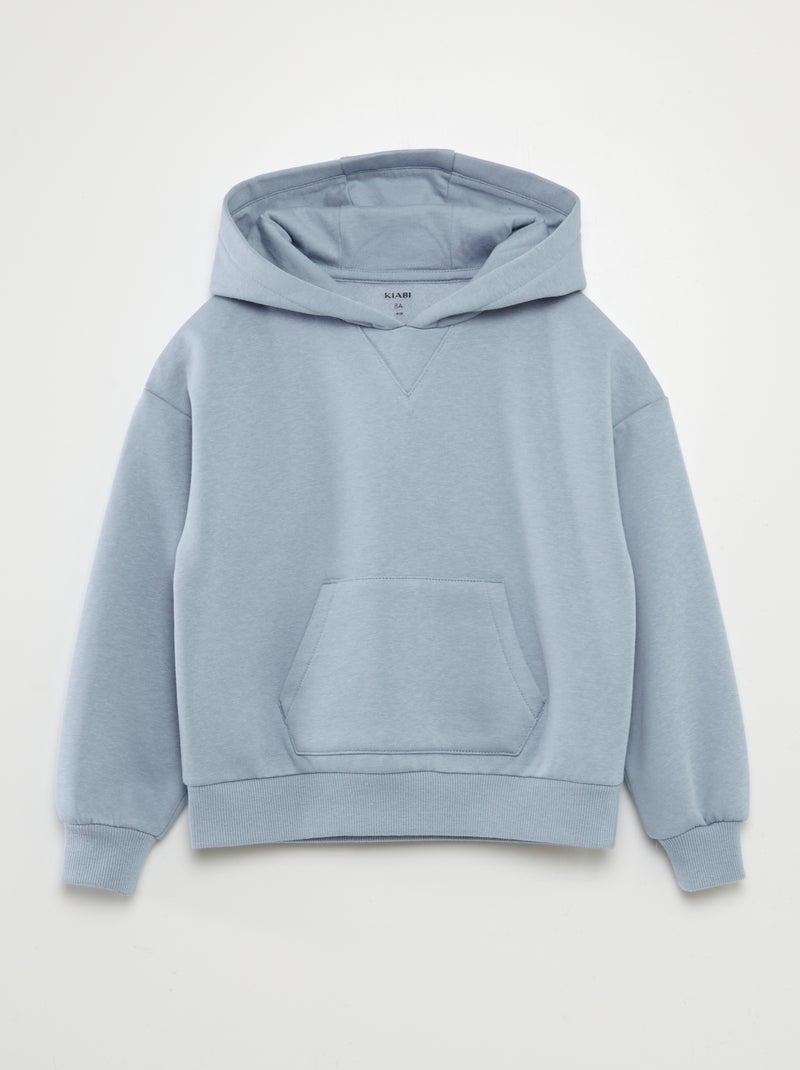 Sweat à capuche uni Bleu - Kiabi