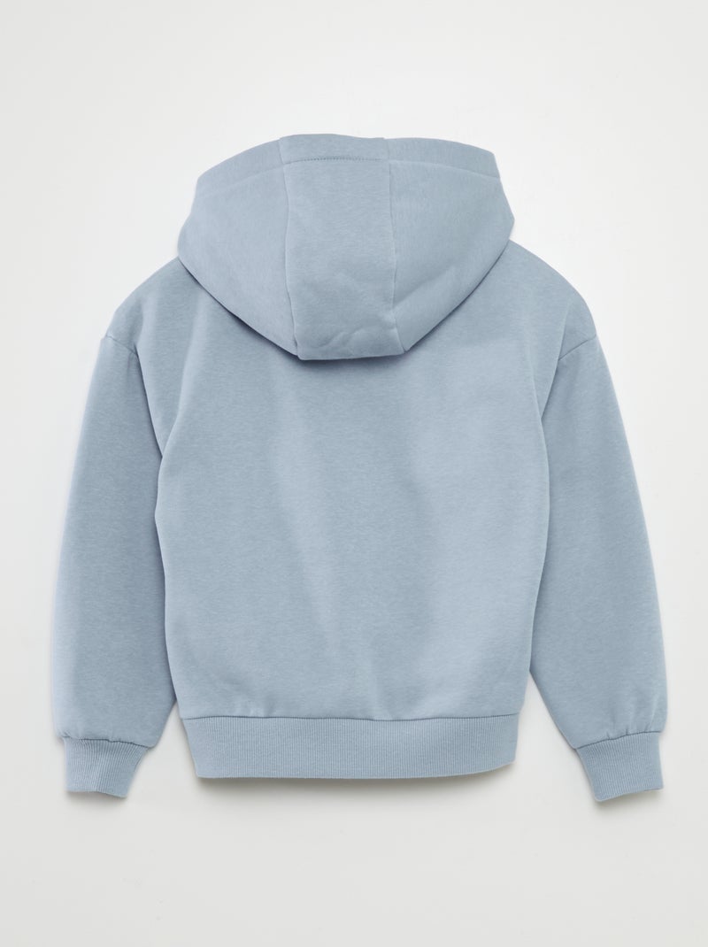 Sweat à capuche uni Bleu - Kiabi