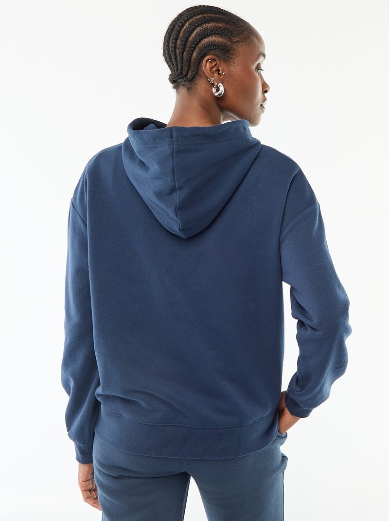 Sweat à capuche uni Bleu - Kiabi