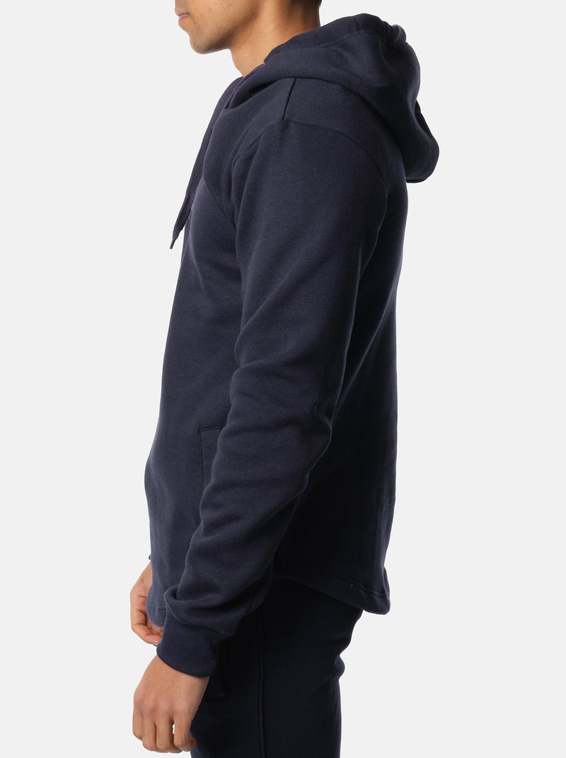 Sweat à capuche uni Bleu marine - Kiabi