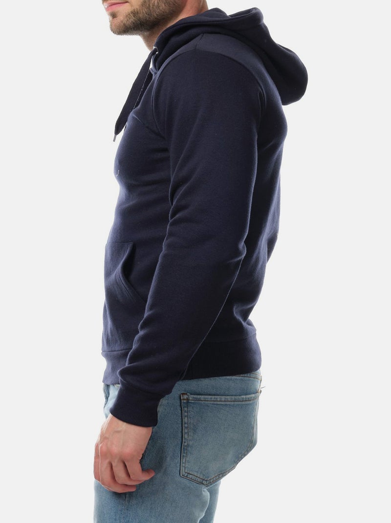 Sweat à capuche uni Bleu marine - Kiabi