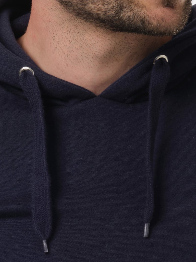 Sweat à capuche uni Bleu marine - Kiabi