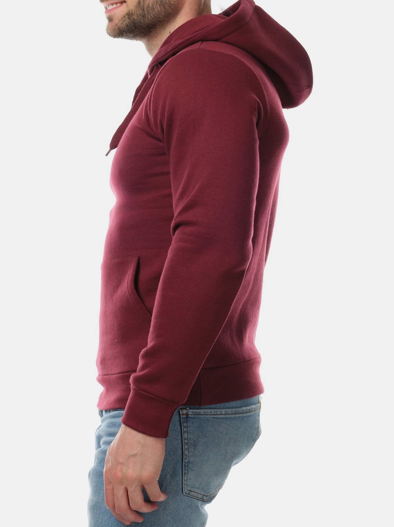 Sweat à capuche uni Bordeaux - Kiabi