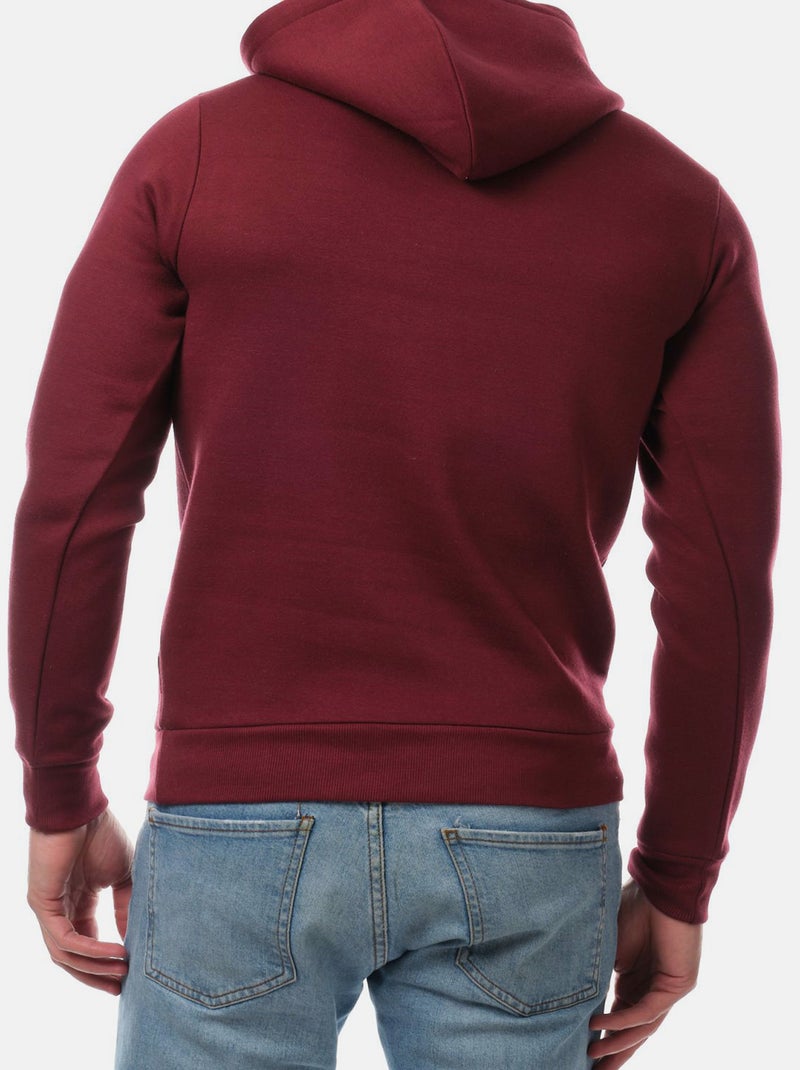 Sweat à capuche uni Bordeaux - Kiabi