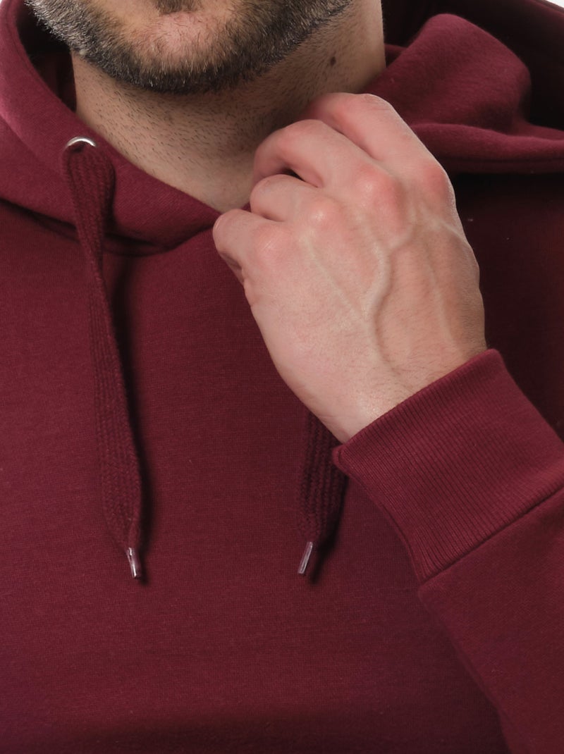 Sweat à capuche uni Bordeaux - Kiabi
