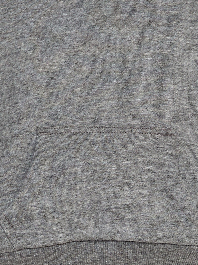 Sweat à capuche uni en molleton Gris - Kiabi