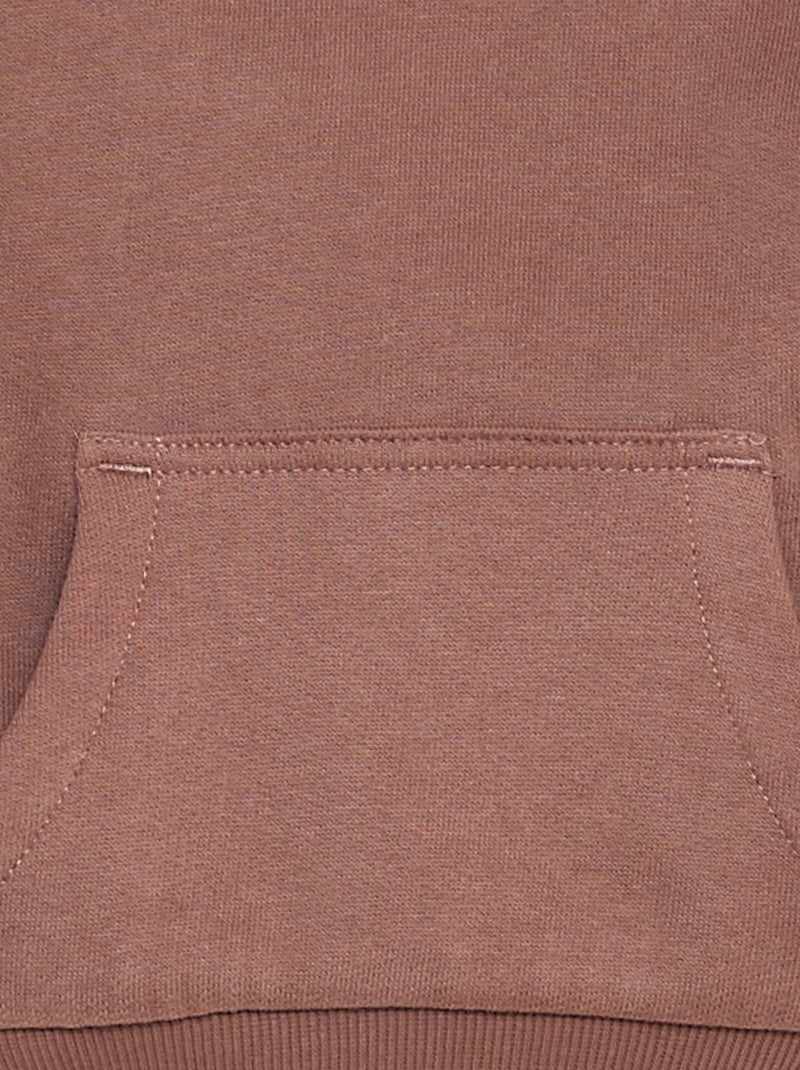 Sweat à capuche uni en molleton Marron - Kiabi