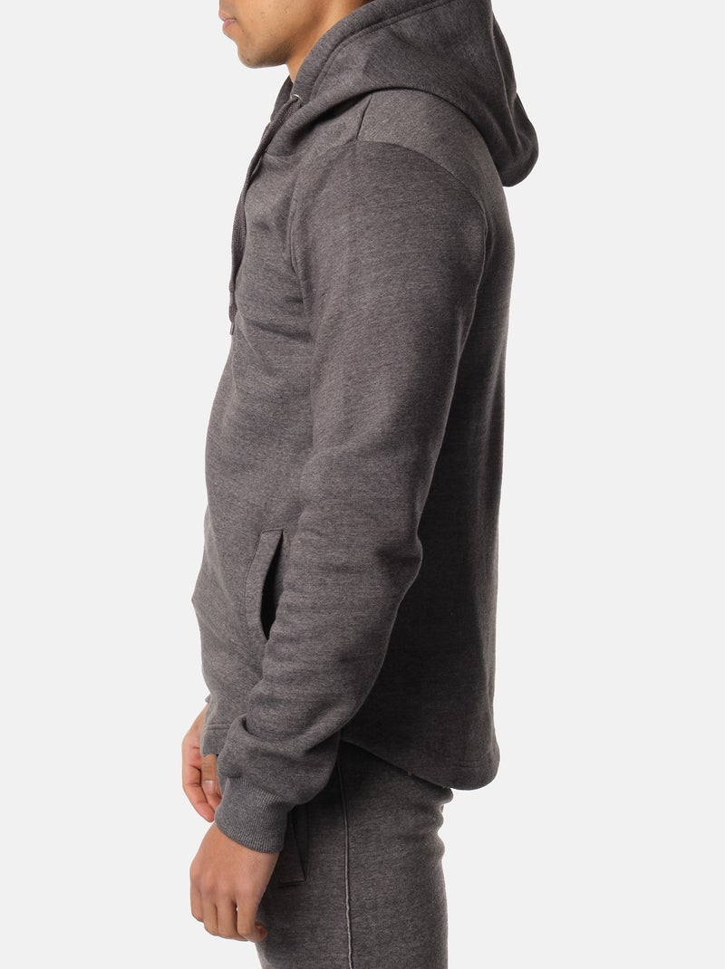 Sweat à capuche uni gris anthracite - Kiabi