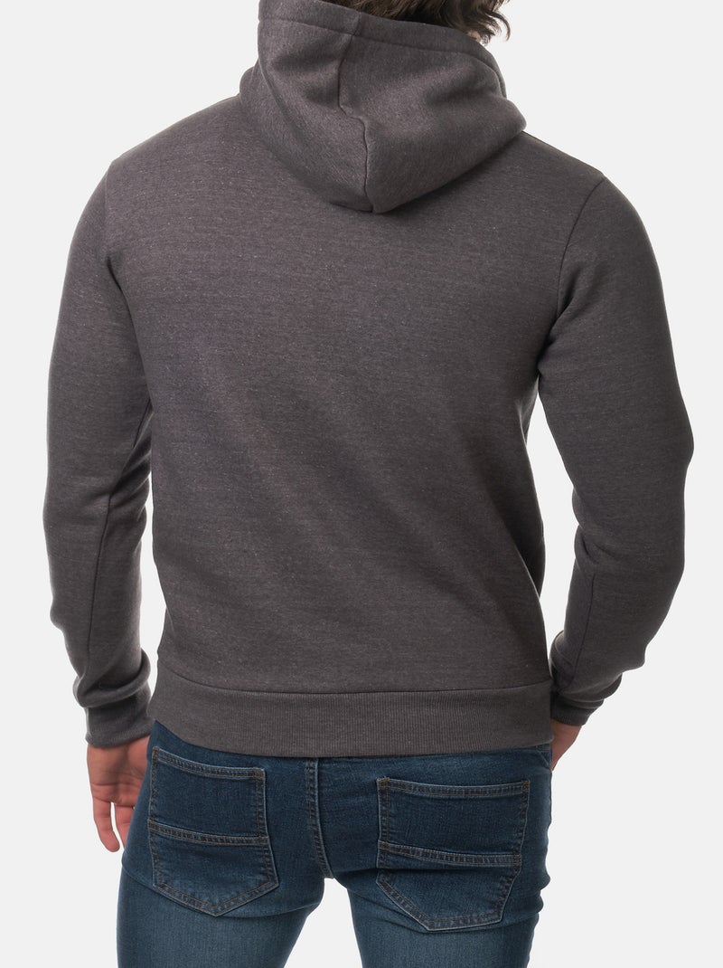 Sweat à capuche uni gris anthracite - Kiabi