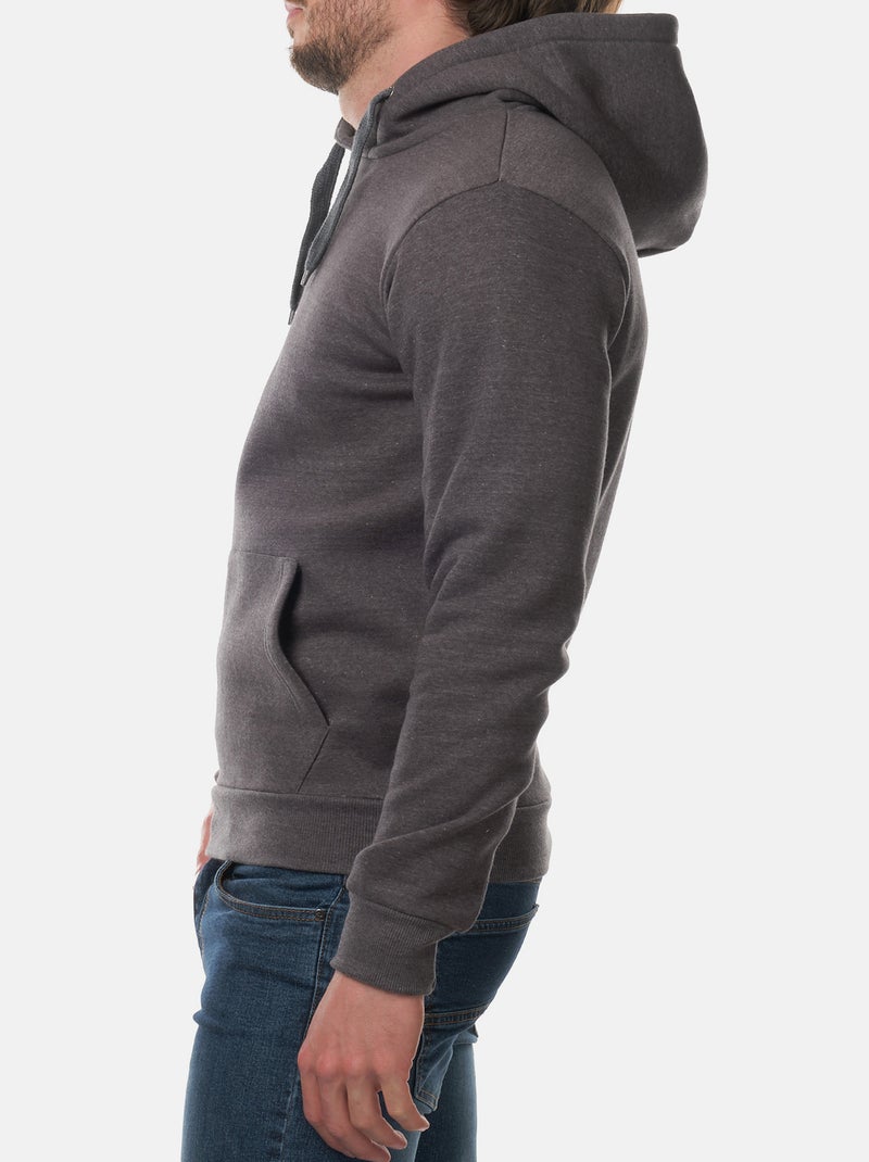 Sweat à capuche uni gris anthracite - Kiabi