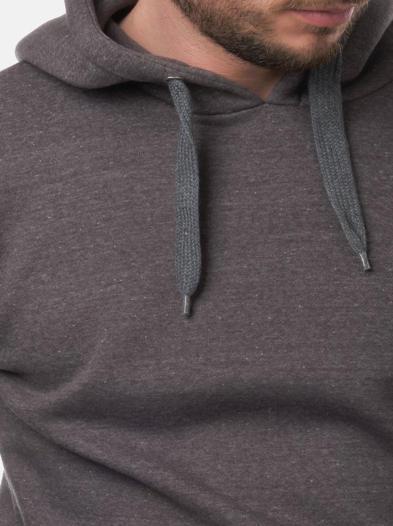 Sweat à capuche uni gris anthracite - Kiabi
