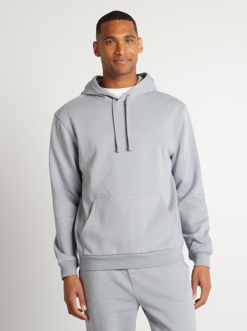 Sweat à capuche uni Gris - Kiabi