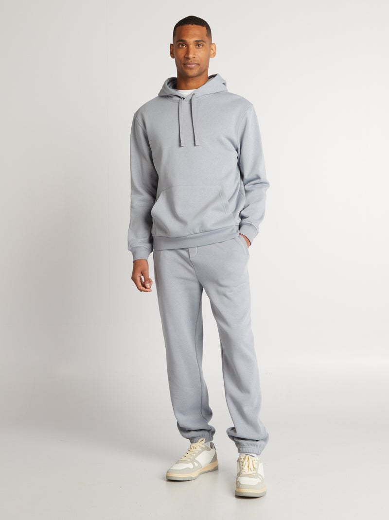 Sweat à capuche uni Gris - Kiabi