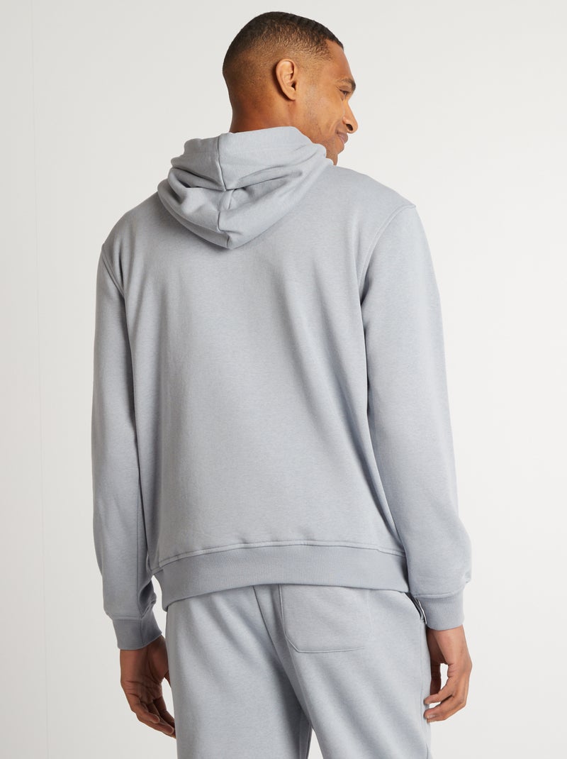 Sweat à capuche uni Gris - Kiabi