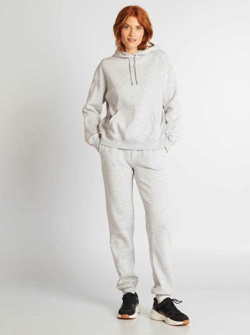 Sweat à capuche uni Gris clair - Kiabi