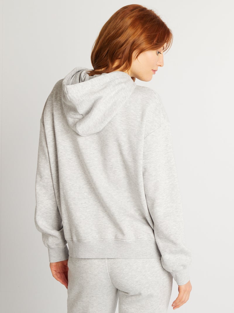 Sweat à capuche uni Gris clair - Kiabi