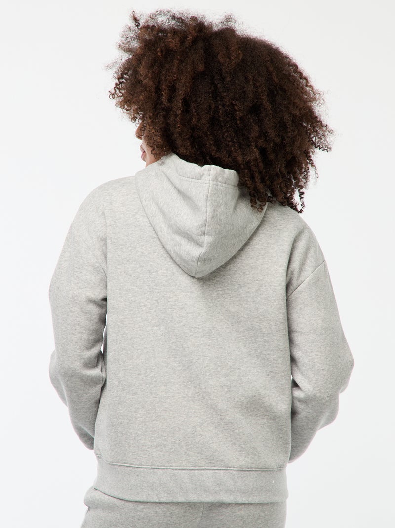 Sweat à capuche uni Gris - Kiabi