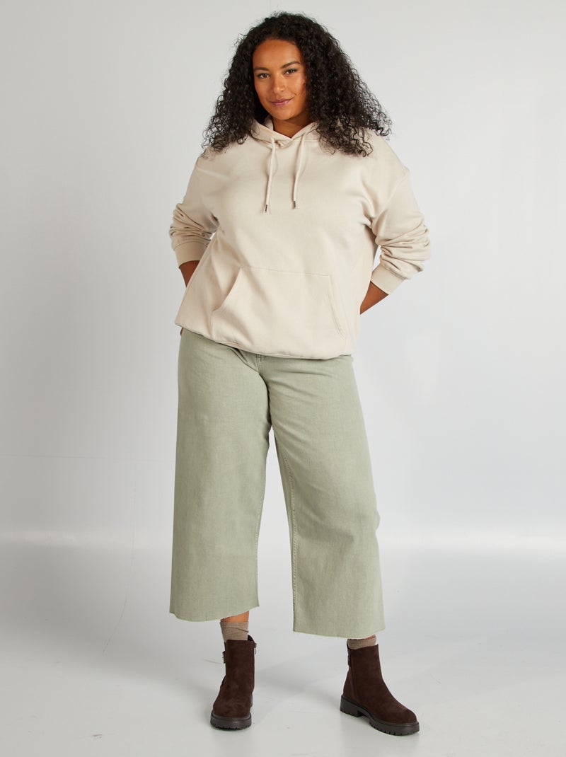 Sweat à capuche uni Gris - Kiabi