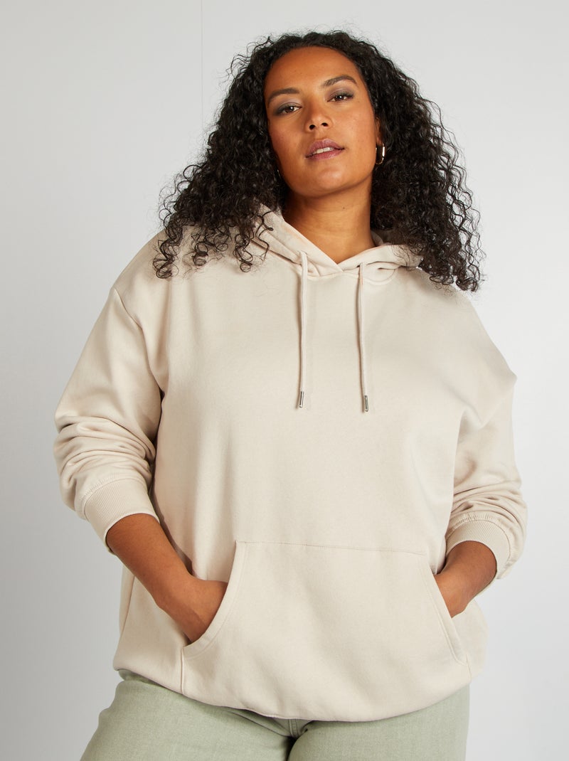 Sweat à capuche uni Gris - Kiabi