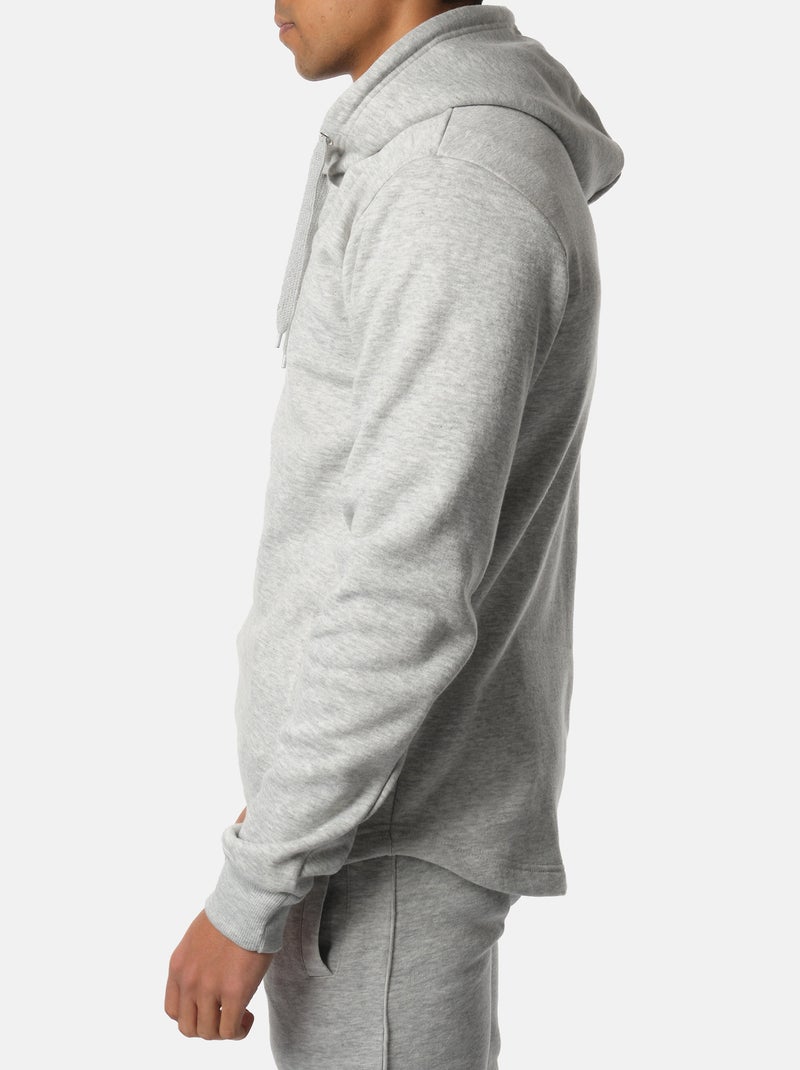Sweat à capuche uni Gris - Kiabi