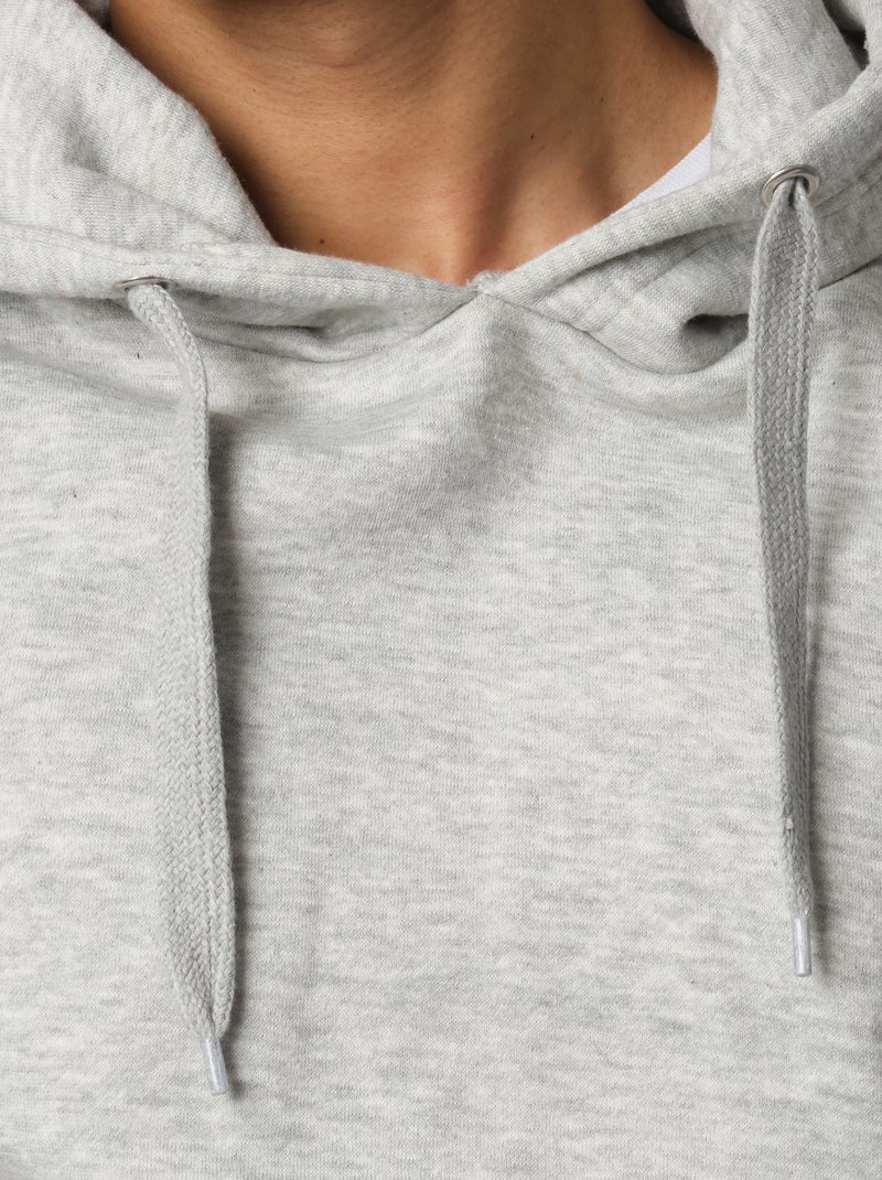 Sweat à capuche uni Gris - Kiabi