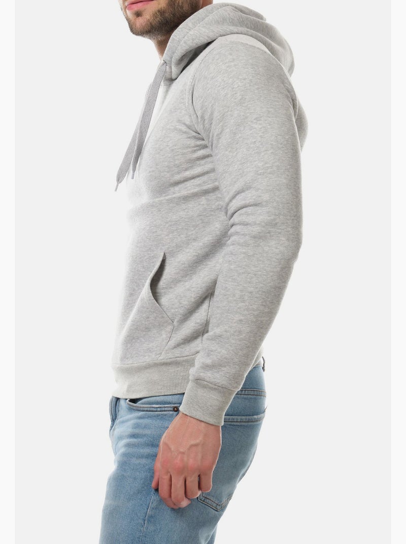 Sweat à capuche uni Gris - Kiabi