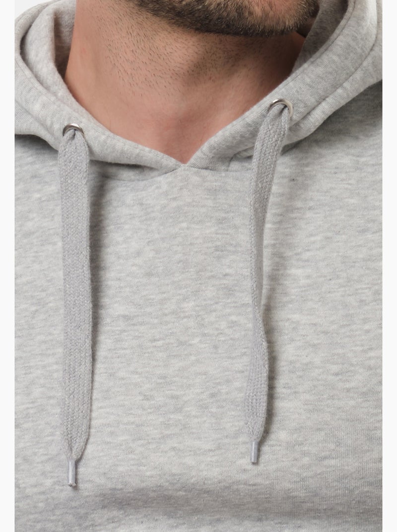 Sweat à capuche uni Gris - Kiabi