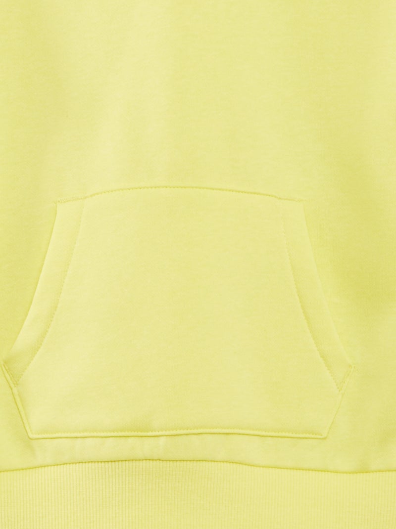 Sweat à capuche uni jaune - Kiabi
