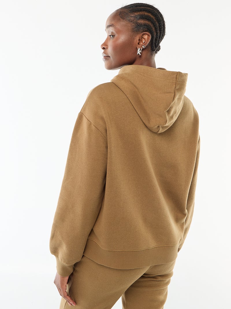 Sweat à capuche uni Marron - Kiabi