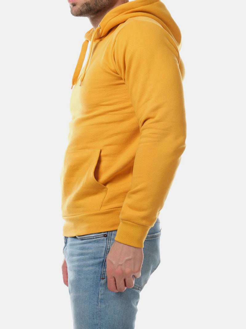 Sweat à capuche uni Moutarde - Kiabi