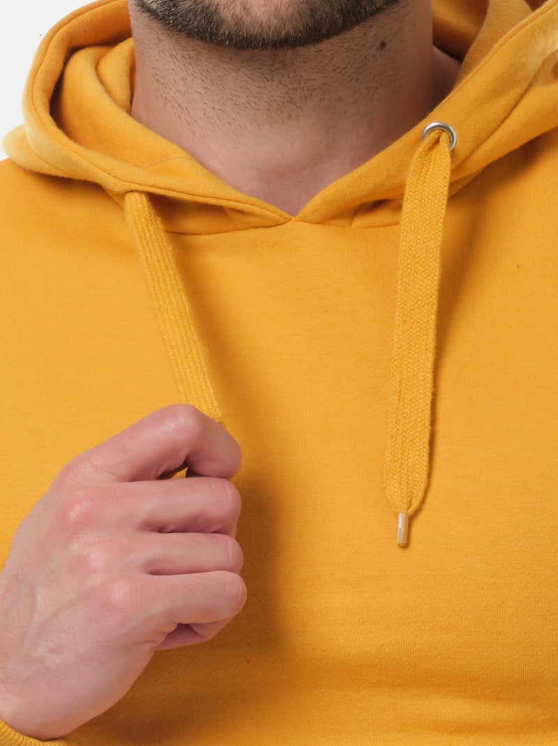 Sweat à capuche uni Moutarde - Kiabi