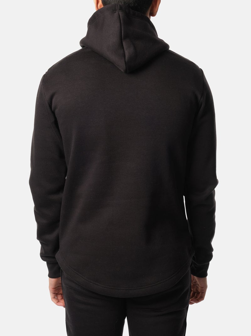 Sweat à capuche uni Noir - Kiabi