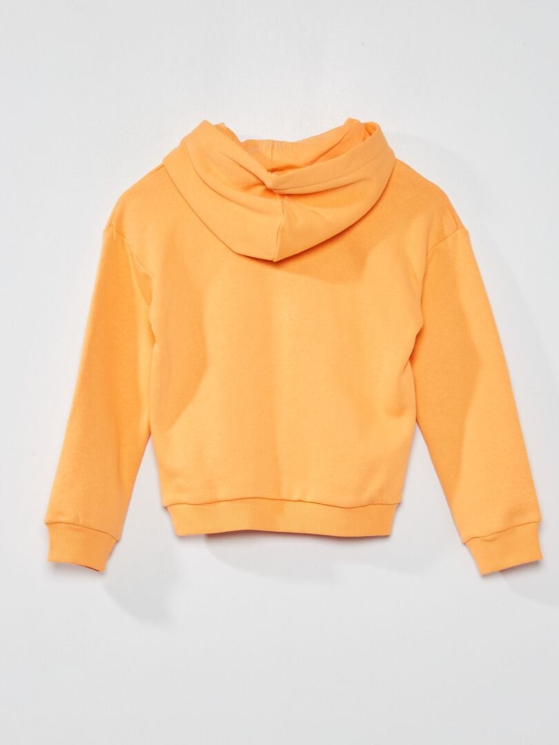 Sweat à capuche uni Orange - Kiabi