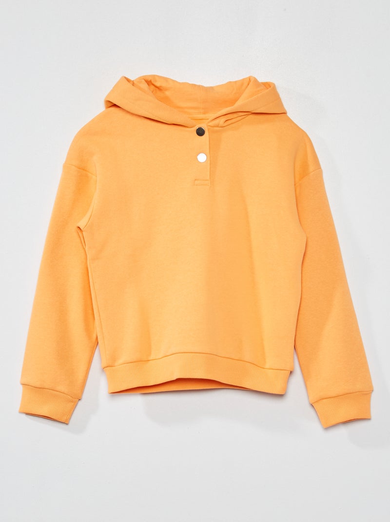 Sweat à capuche uni Orange - Kiabi