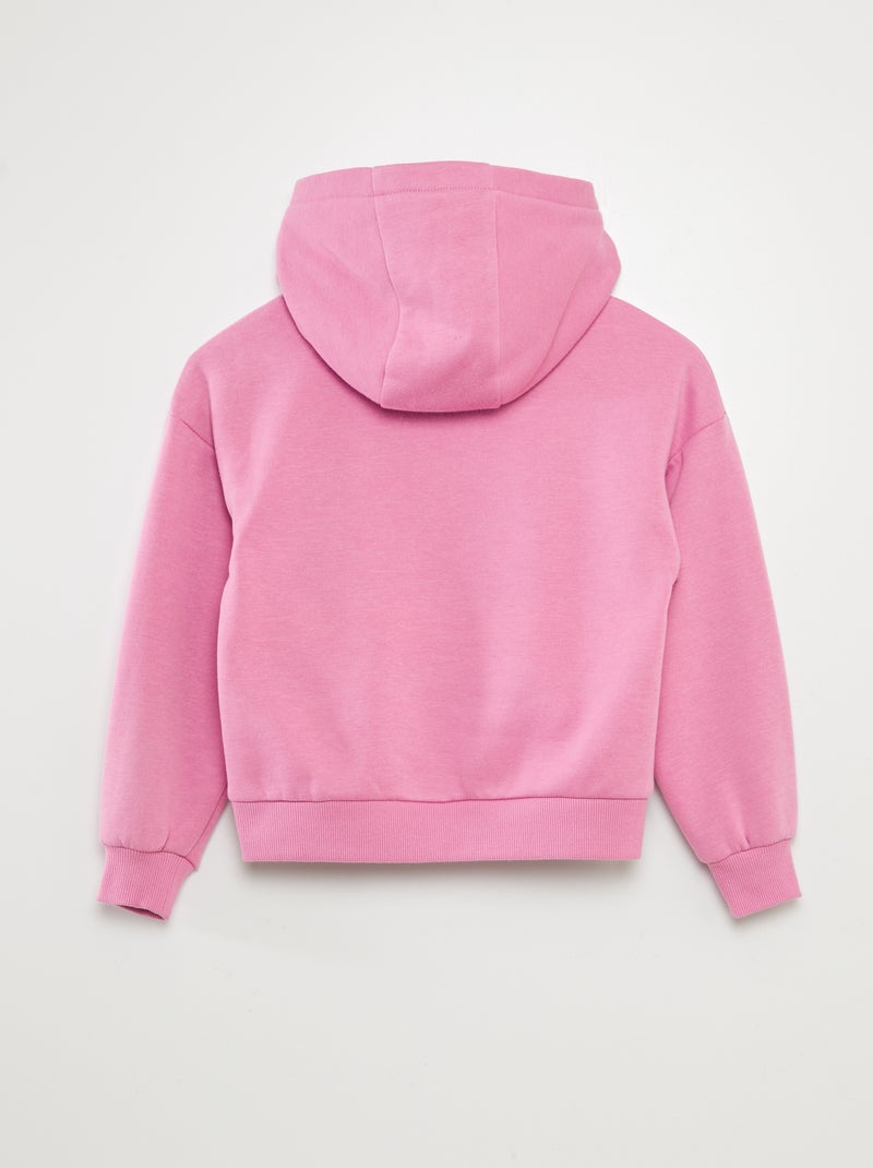 Sweat à capuche uni rose - Kiabi