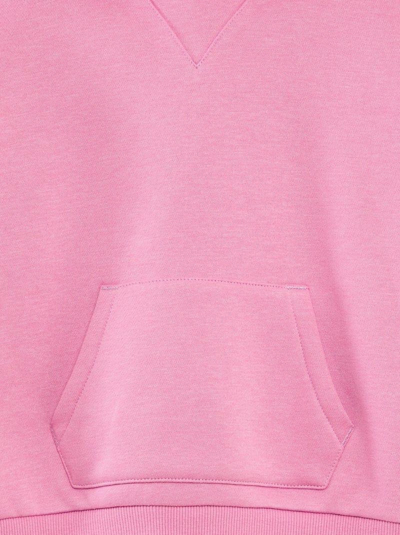 Sweat à capuche uni rose - Kiabi