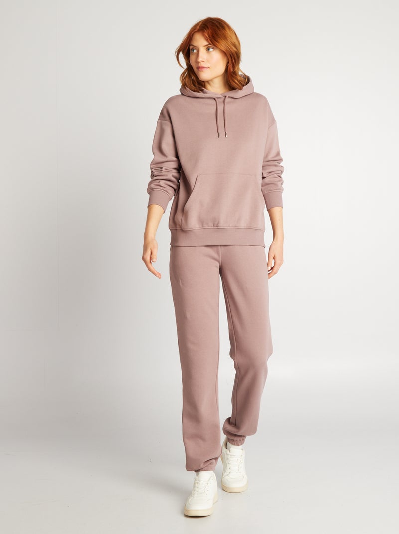 Sweat à capuche uni Rose - Kiabi