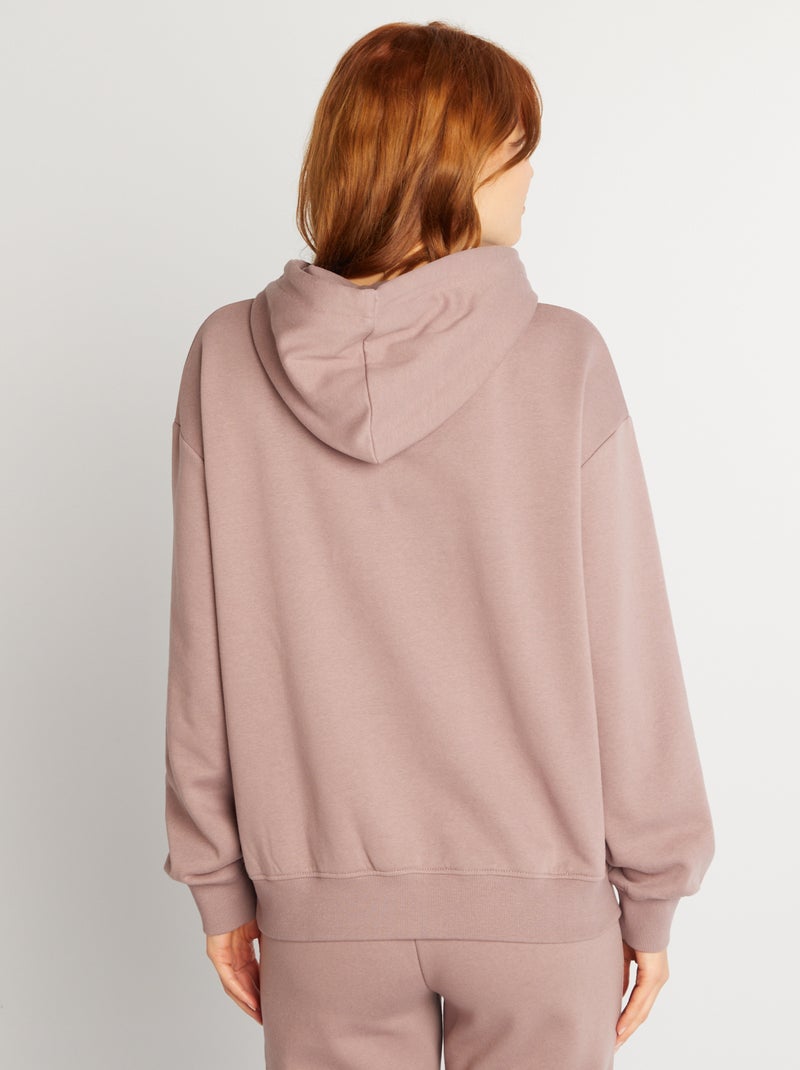 Sweat à capuche uni Rose - Kiabi