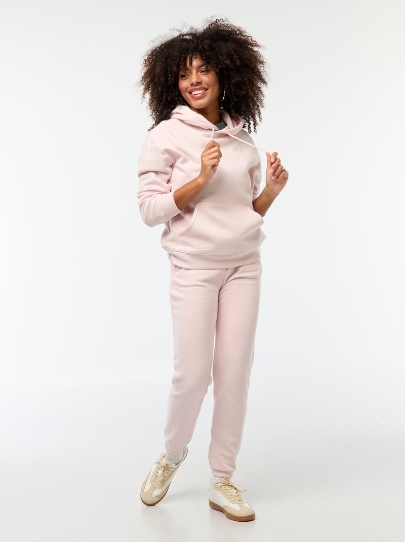 Sweat à capuche uni Rose - Kiabi