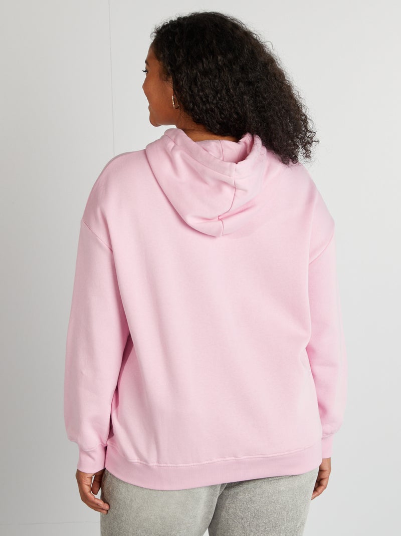 Sweat à capuche uni Rose - Kiabi