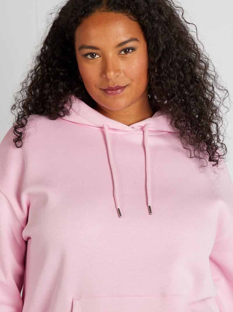 Sweat à capuche uni Rose - Kiabi