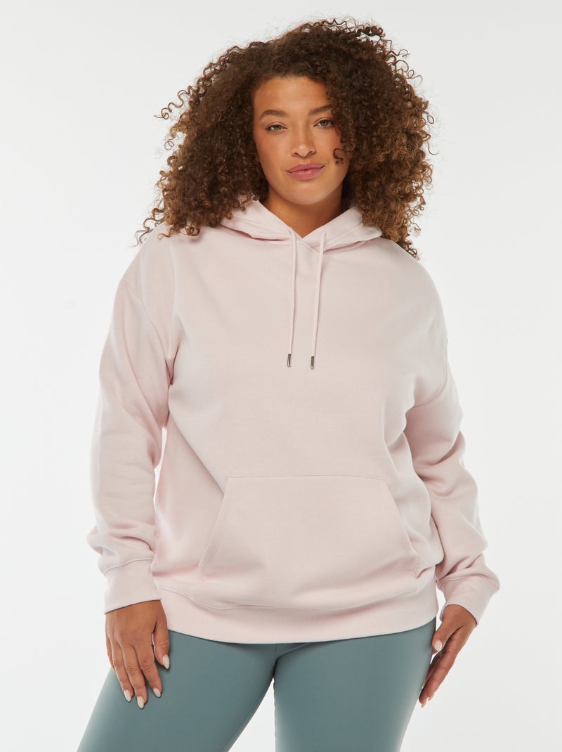 Sweat à capuche uni Rose - Kiabi