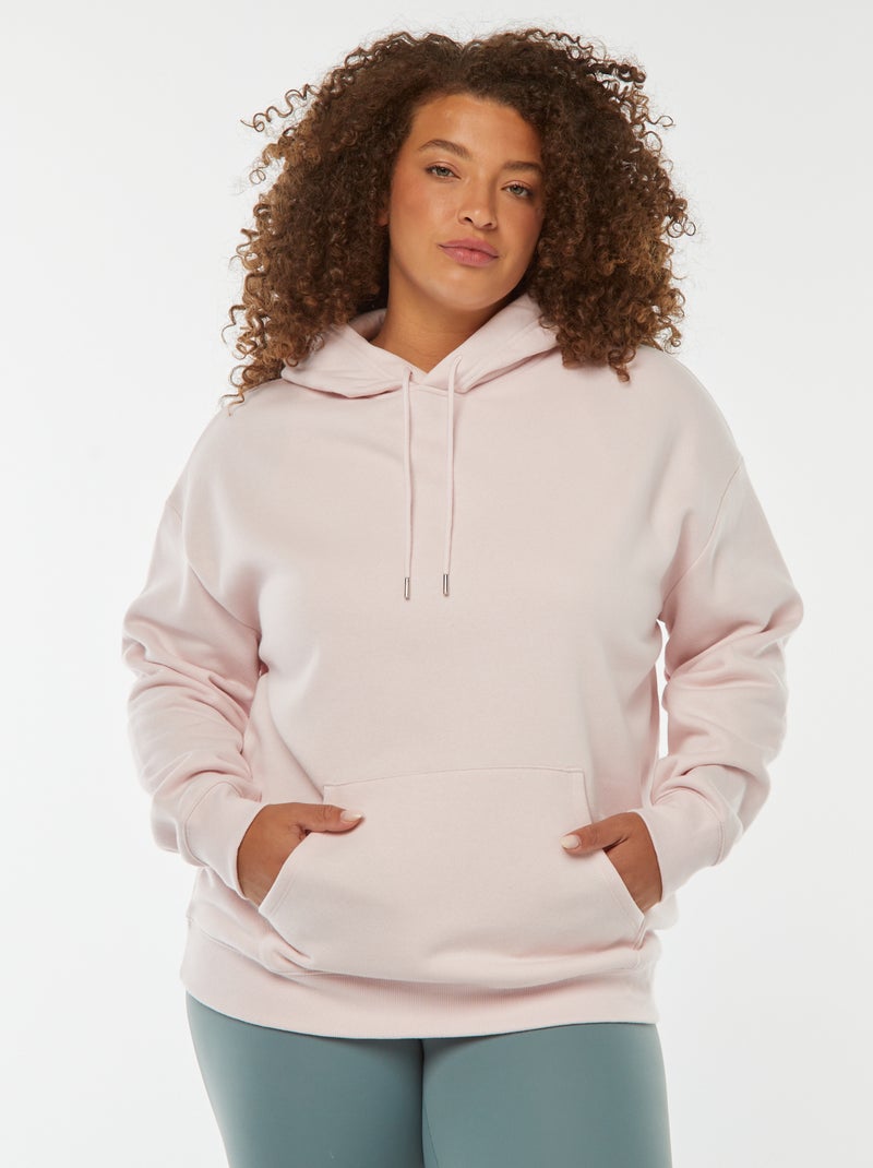 Sweat à capuche uni Rose - Kiabi